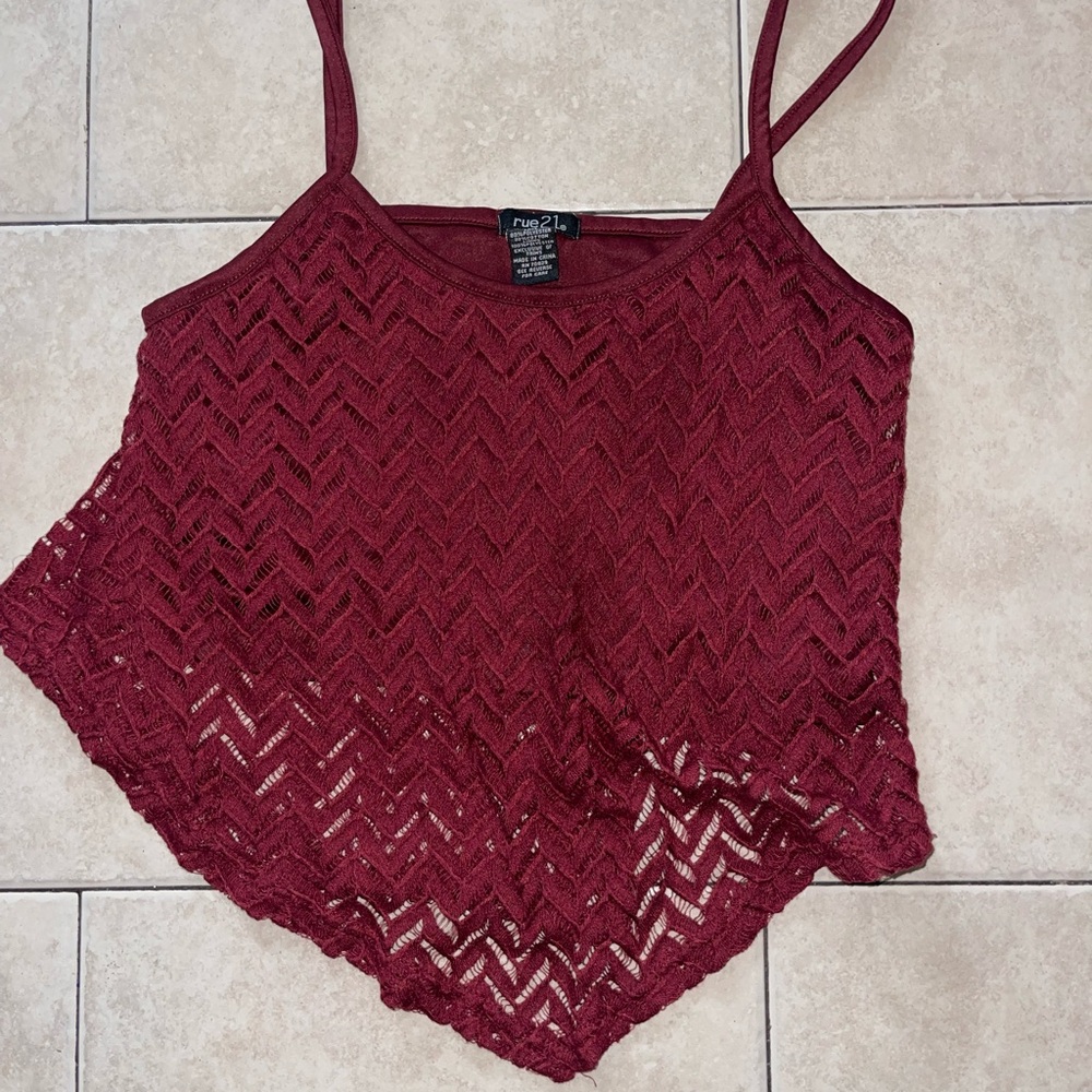 Rue21 Deep Red Lace Camisole